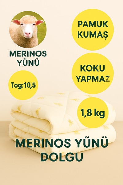 Yayo YÜN Yorgan Tek Kişilik Pamuklu dış meteryal