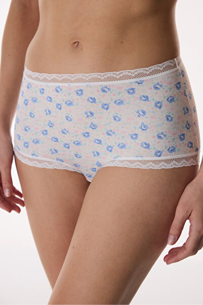 Penti Off-White Easy Trim Floral High Waist Slip Panties