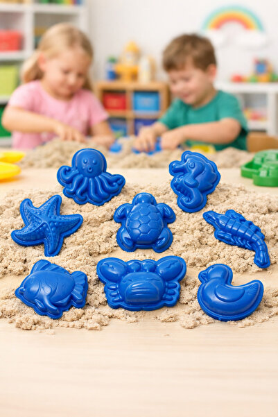 HEROES 8'li Deniz Hayvanları Kum ve Hamur Kalıbı - Eğitici Plaj ve Kinetik Ku...