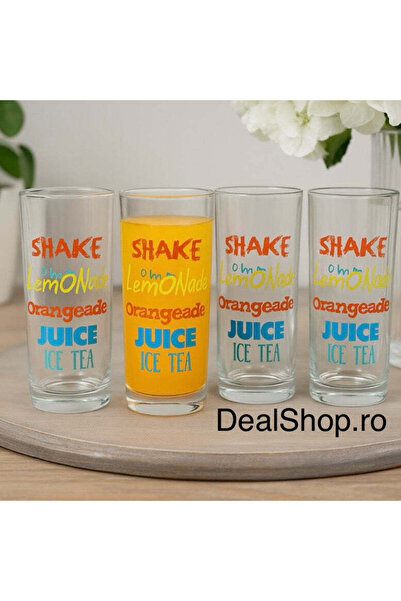 GOLD GLASS Σετ 12 γυάλινων ποτηριών 270 ml Πολύχρωμο σχέδιο ιδανικό για εκδηλ...