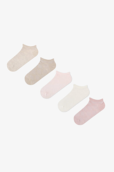 Penti 5 Pairs Cotton Self Patterned Booties Socks