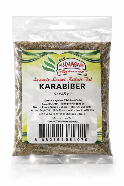 HÜMAŞAH HÜMASAH BAHARAT % 100 Doğal Karabiber 45 gr