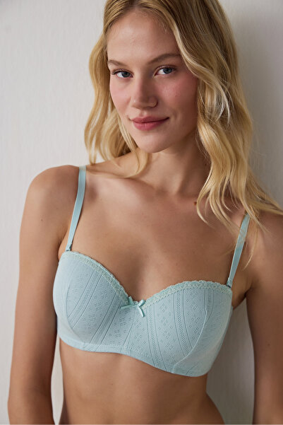 Penti Σουτιέν Pointel χωρίς λουράκια Mint Green Lotus