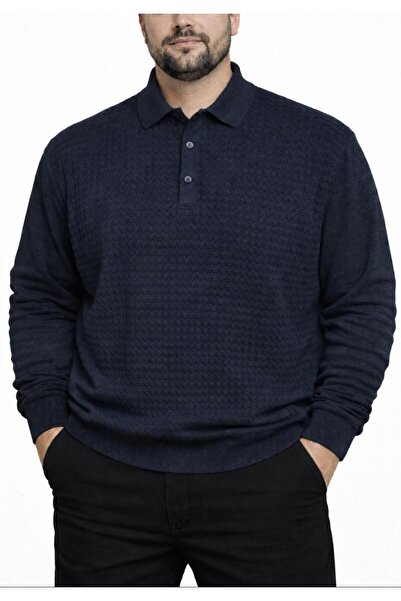 Tony Montana POLO YAKA BÜYÜK BEDEN DOKULU BATTAL TRİKO KAZAK TB3061