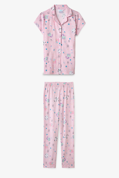 Penti Light Pink Girls' Lic Gabby Shirt Pajama Set