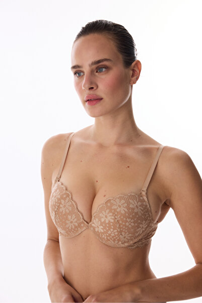 Penti Beige Super Push up Supported Lace Bra