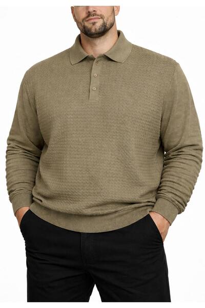 Tony Montana POLO YAKA BÜYÜK BEDEN DOKULU BATTAL TRİKO KAZAK TB3061