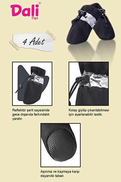 Dalipet Köpek Ayakkabısı Yumuşak Kaydırmaz Su Geçirmez Taban Kapalı Ve Açık Y...