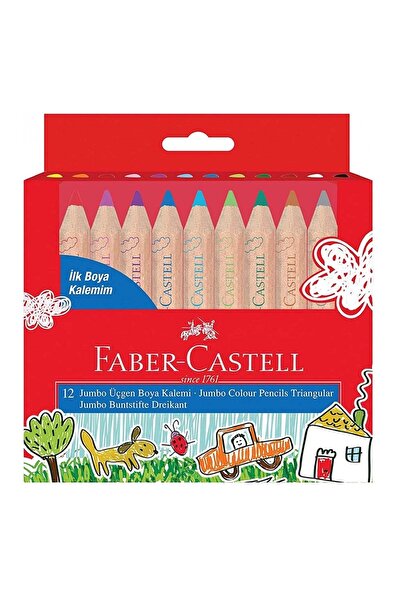Faber Castell Faber İlk Boya Kalemim Jumbo Yarım Boy 12 Renk 5171000004000