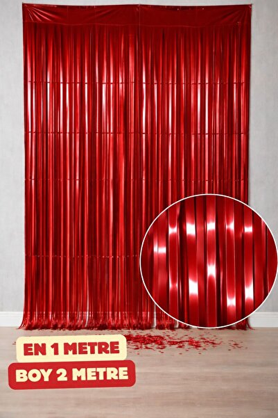 Baloncu Dede Kırmızı Parlak Duvar Süsü Duvar ve Kapı Perdesi 1x2 Metre Doğum ...