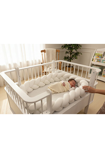 Cozibo واقي سرير محبوك ثلاثي الطبقات بطول 350 سم - واقي سرير