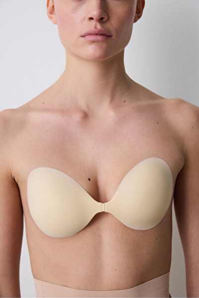 Penti Beige Thin Non-Padded Silicone Bra