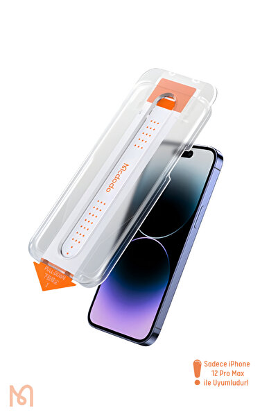 Mcdodo واقي شاشة زجاجي شفاف متوافق مع هاتف آيفون 12 برو ماكس من نوع AutoFit ط...