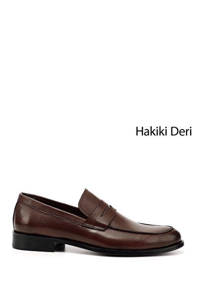GÖNDERİ(R) Erkek Kahve Antik Kösele Taban Hakiki Deri Loafer Ayakkabı