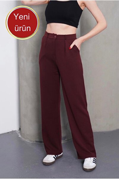 glanour Women's Brown Palazzo Pants Oversized Original Cut