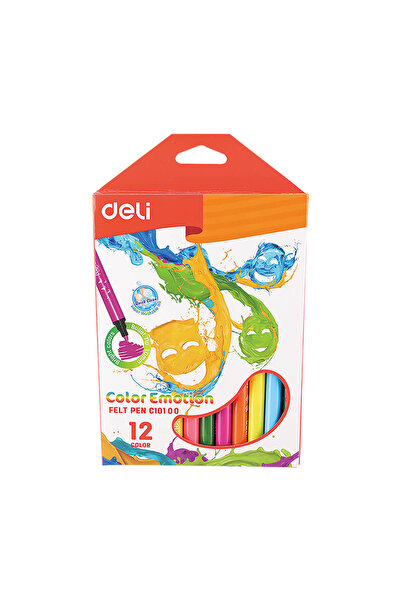 Deli قلم تلوين المشاعر EC10100، 12 لونًا