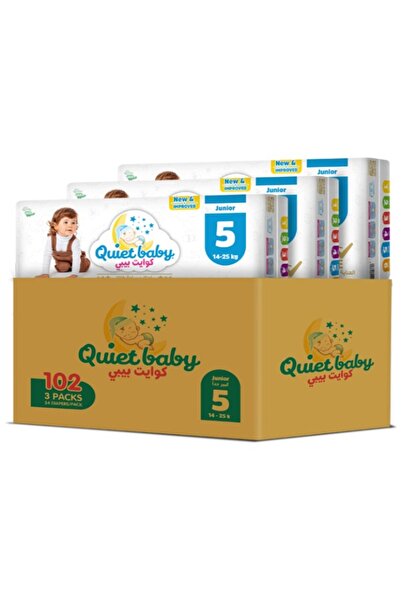 Quiet baby Diapers Size 5 from 14 to 25 kg, Jumbo Savings Box, 102 Diapers (3...