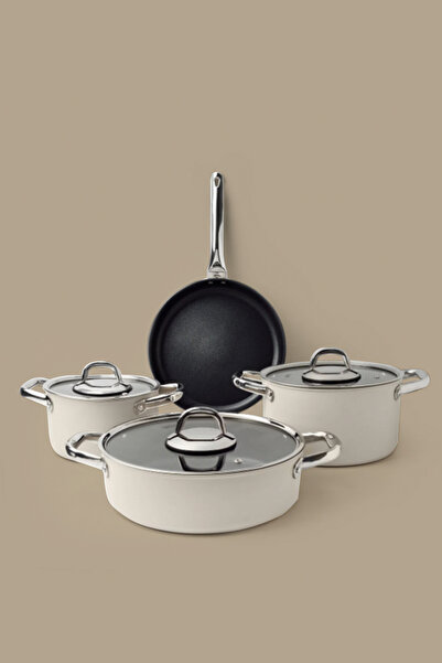 Gigilli Esperanza 7 Piece Titanium Pots and Pans Set Cream