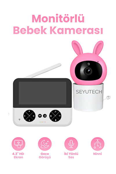 SEYUTECH Ekranlı Bebek Kamerası Gece Görüşlü Hareketli Bebek Telsizi Sıcaklık...