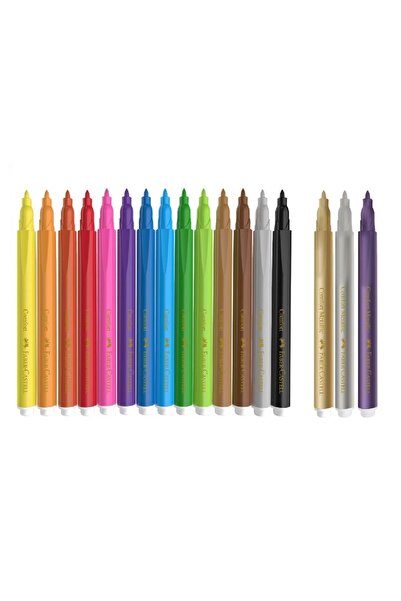 Faber Castell Comfort Serisi Keçeli Kalem 18 Renk 15+3 Metalik Renk 5068155241