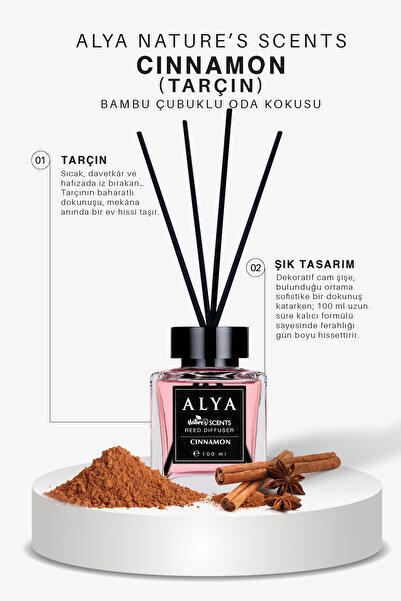 ALYA Nature's Scents Cinnamon Bambu Çubuklu Oda Kokusu- Tarçın Kokusu