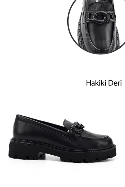 GÖNDERİ(R) Жіночі чорні туфлі на товстому каблуці з пряжкою, виготовлені з на...