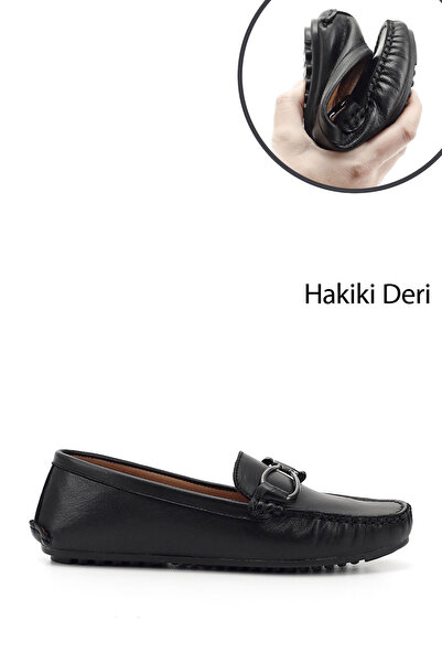 GÖNDERİ(R) Loafer confortabil din piele naturală Rok cu cataramă neagră pentr...