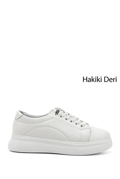 GÖNDERİ(R) Жіночі білі кросівки на шнурівці Comfort з натуральної шкіри