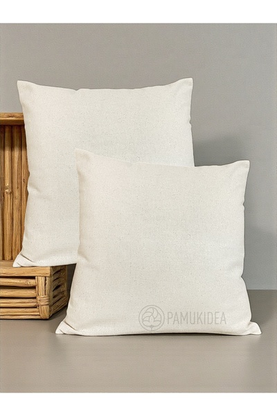 pamukidea 2 قطعة| غطاء وسادة من الكتان العتيق المصنوع من القطن بنسبة 100%، وس...