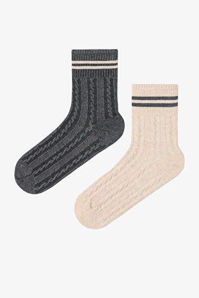 Penti 2 Pairs of Cotton Self-Patterned Socks