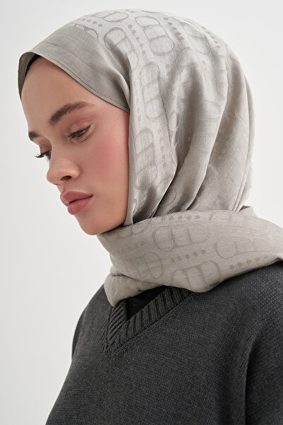 carell Luxe Desen Liora Pamuk Şal Gri