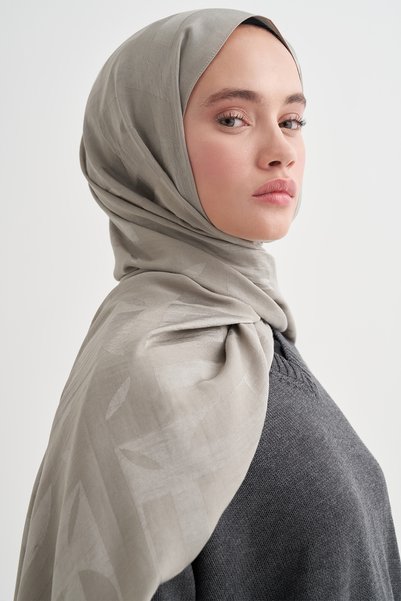 carell Model geometric Liora șal din bumbac gri