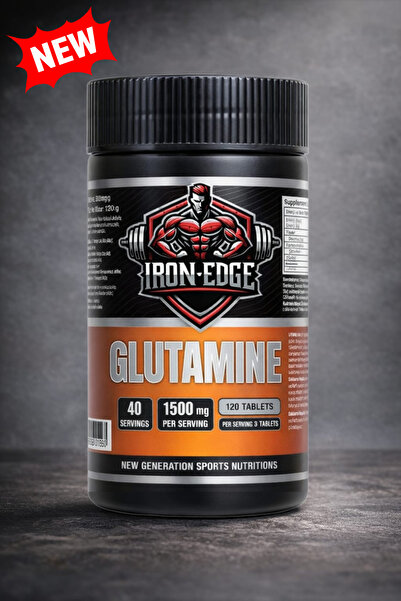 IRON EDGE جلوتامين 500 ملغ 120 قرص (1500 ملغ لكل حصة) 40 حصة