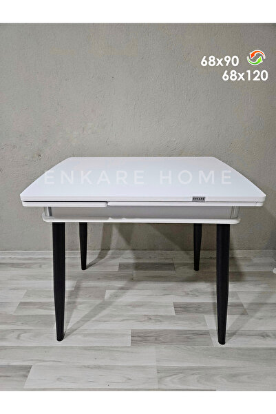Enkare Küçük Mdf Masa, Açılabilir Mutfak Masası, 68x90, 4-6 Kişilik