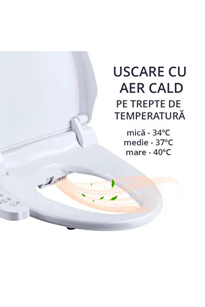 OEM Capac WC smart tip bideu, 45-49 cm, lumină UV, funcții încălzire, uscare și spălare - WC406S