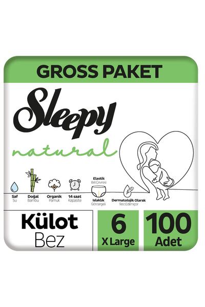 Sleepy Natural Gross Paket Külot Bez 6 Numara Xlarge 100 Adet