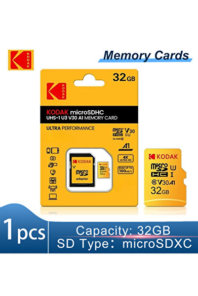 Kodak بطاقة ذاكرة مايكرو إس دي سعة 32 جيجابايت - عالية السرعة من الفئة 10 U3 ...