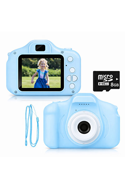 BLUE İNTER 8 Gb Sd Kartlı Mini Eğitici Kamera Çocuklar İçin Dijital Fotoğraf ...