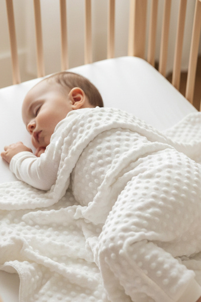 MAHFEL %100 Welsoft ve Polar Çift Katlı 1.Sınıf Bebek & Çocuk Battaniyesi Ekru