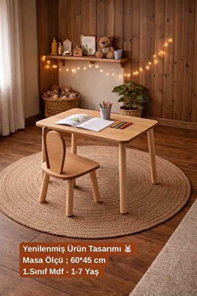 Adenwoodart MONTESSORİ ÇOCUK MASA SANDALYE TAKIMI AKTİVİTE 1 MASA 1 SANDALYE ...