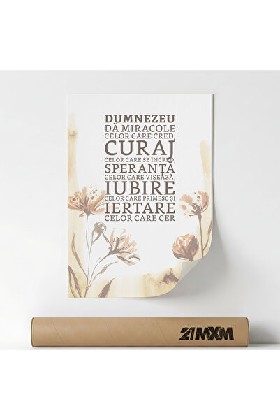 21mxm Poster religios – Imprimare digitală neînrămată pe pânză - Dumnezeu dăr...