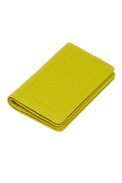 Tergan Suport pentru carduri de credit unisex din piele naturală verde - S1KK...