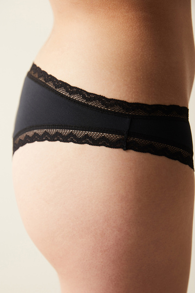 Penti Easy Micro Lace Lace Μαύρο βραζιλιάνικο εσώρουχο
