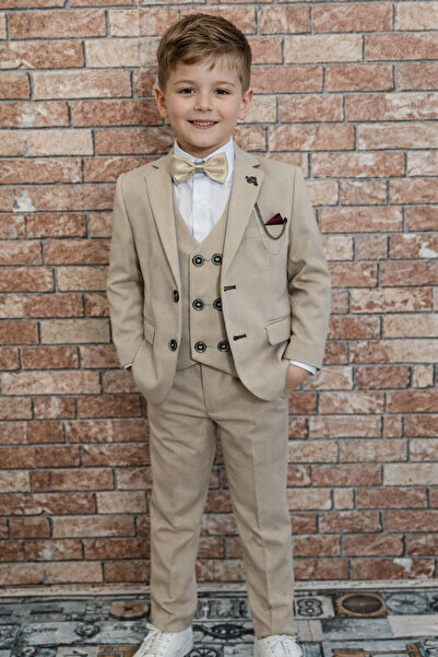 HAYTA Costum Copii cu Vesta si Set Camasa 1 an - 14 ani Argintiu Crem