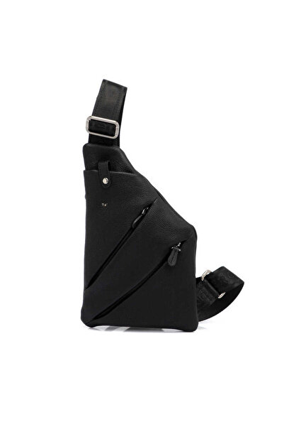 Tergan Siyah Hakiki Deri Erkek Çapraz Askılı Çanta - S1AC00021439-A6F