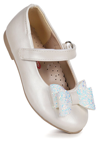 Kiko Kids Pantofi de balerină pentru fetiță cu velcro și fundă Babe Skin