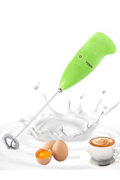 DEMPOWER Renkli Pilli Mini Mikser Kahve Süt Köpürtücü Yeşil