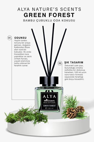 ALYA Nature's Scents Green Forest Bambu Çubuklu Oda Kokusu- Karışık Meyve Kokusu