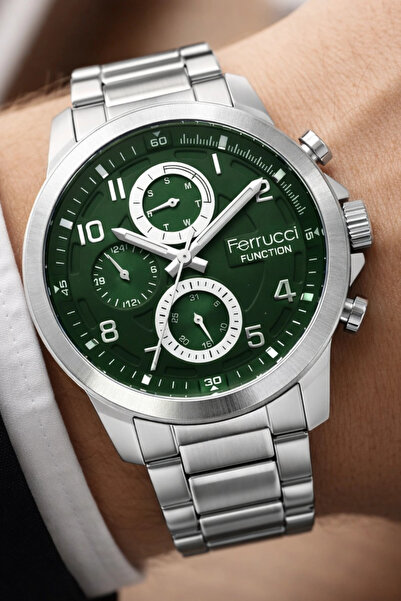 Ferrucci Function Erkek Kol Saati Çelik Kordon Gold Bileklik Hediyeli 3atm sd...