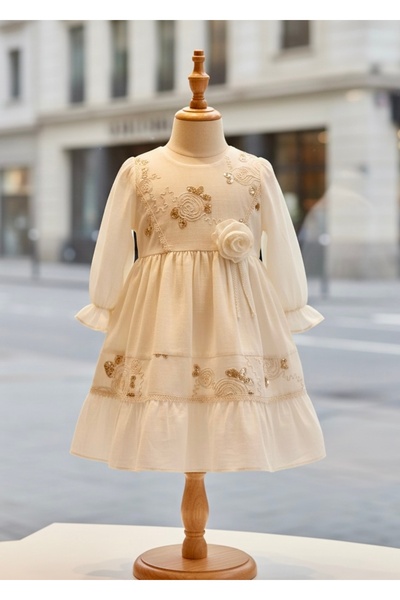 Miaras Girls' Long Sleeve Dress with Embroidery Detailing, Special Design